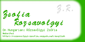 zsofia rozsavolgyi business card